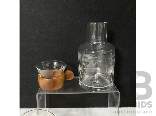 Collection of Tableware Includes Schott & Gen Mainz Jena Tea Cups, and Royal Doulton Vase