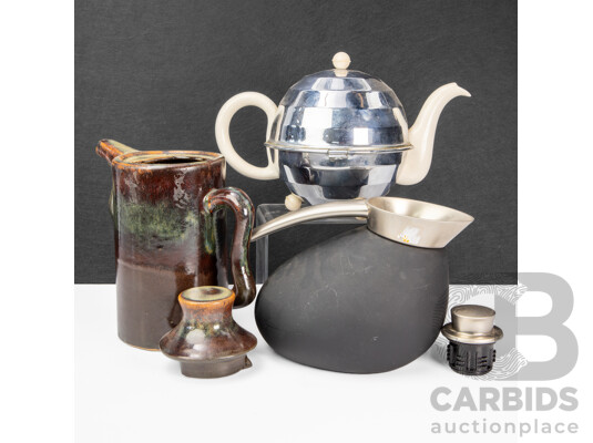 Collection of Three Vintage Teapots Inc Georg Jensen