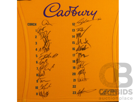 Wonderful 2023 Wallabies Authentic Squad Signed Jersey, 84H x 82W cm (frame)