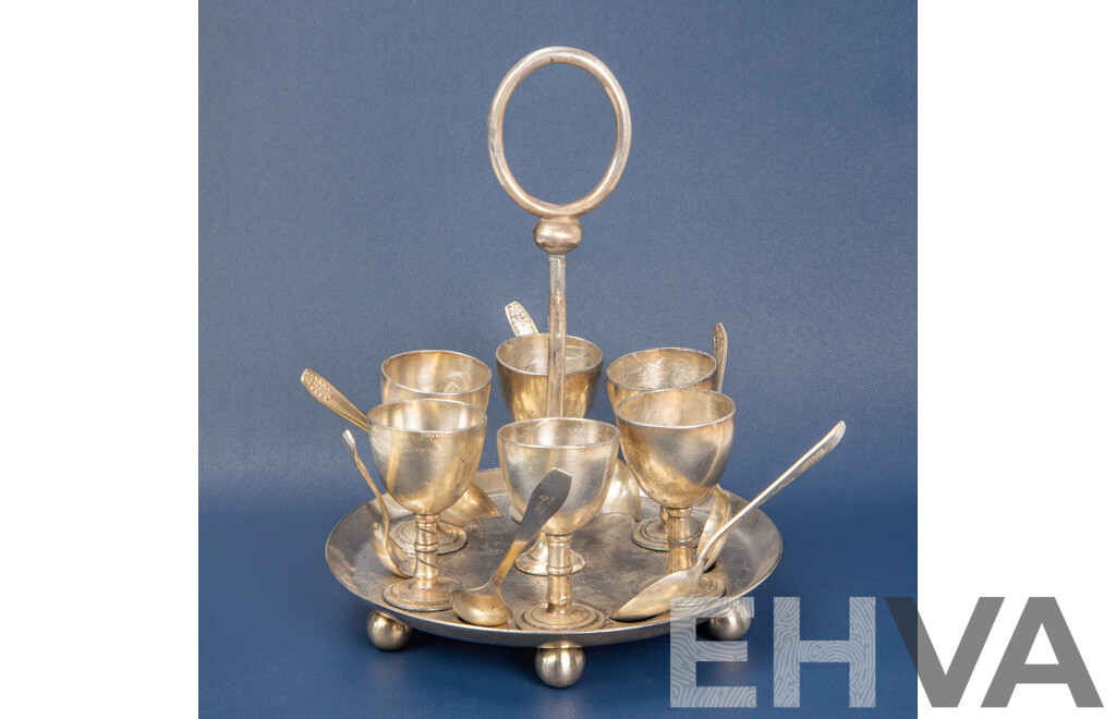 EPNS Silver-plated Egg Cruet Set, Made in England