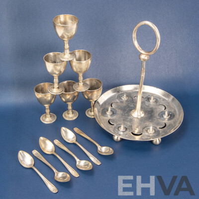 EPNS Silver-plated Egg Cruet Set, Made in England