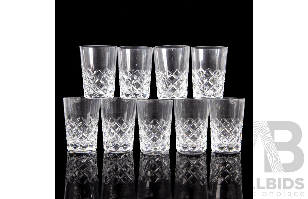 Collection of Cut Crystal Glassware Including Stewart and Waterford and Royal Doulton (26)