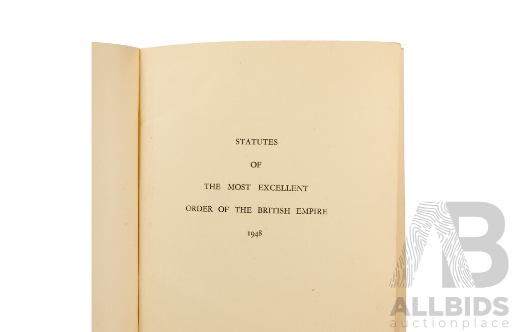 Two Vintage Books, Description of the Barossa Range in South Australia by 'Agicola' 1979 and Statues of the Order of the British Empire, 1948