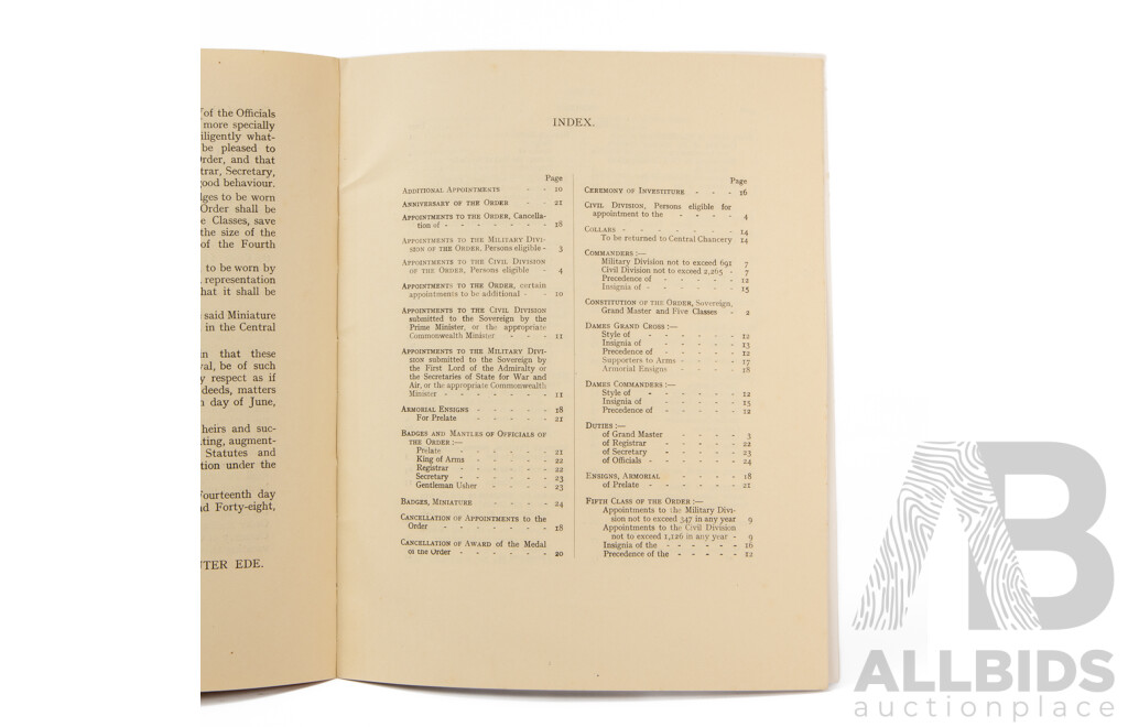 Two Vintage Books, Description of the Barossa Range in South Australia by 'Agicola' 1979 and Statues of the Order of the British Empire, 1948