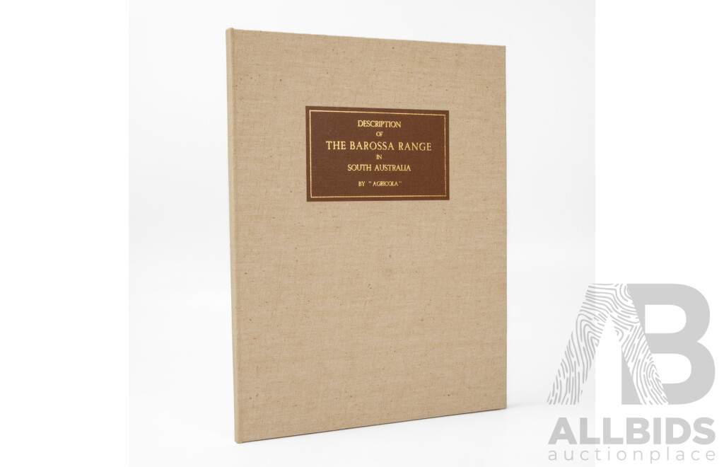 Two Vintage Books, Description of the Barossa Range in South Australia by 'Agicola' 1979 and Statues of the Order of the British Empire, 1948