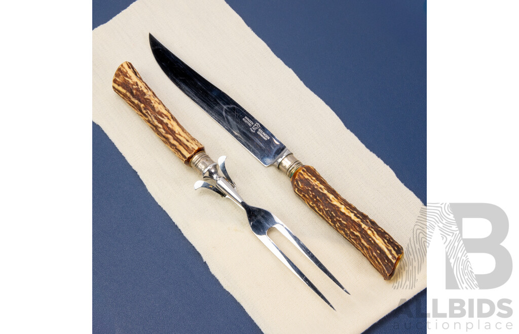 Carving Set by Wingen Solingen Rostfrei Germany