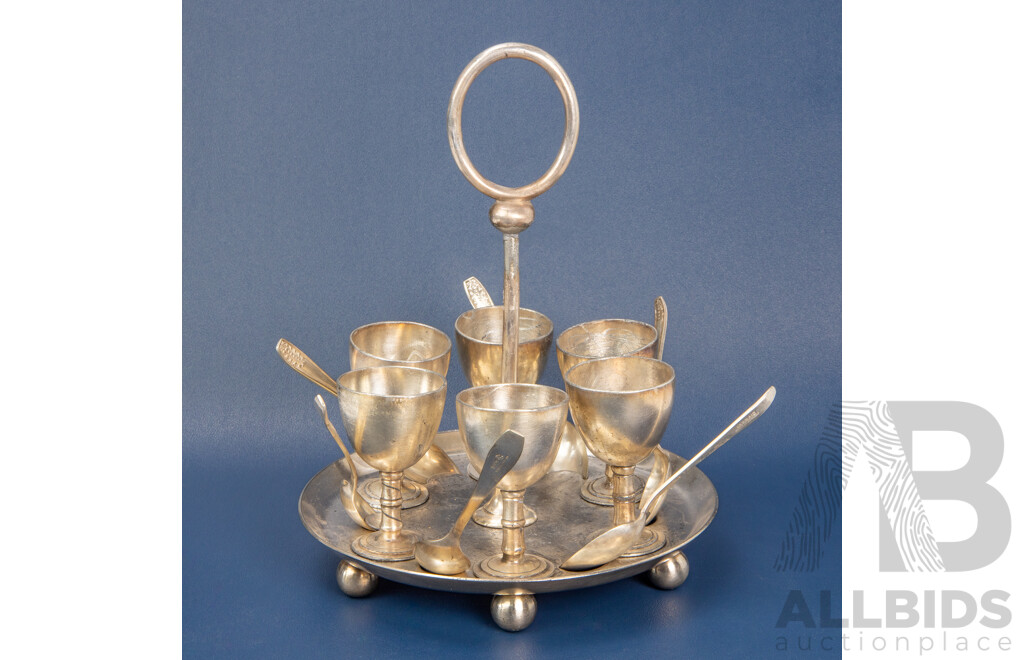 EPNS Silver-plated Egg Cruet Set, Made in England