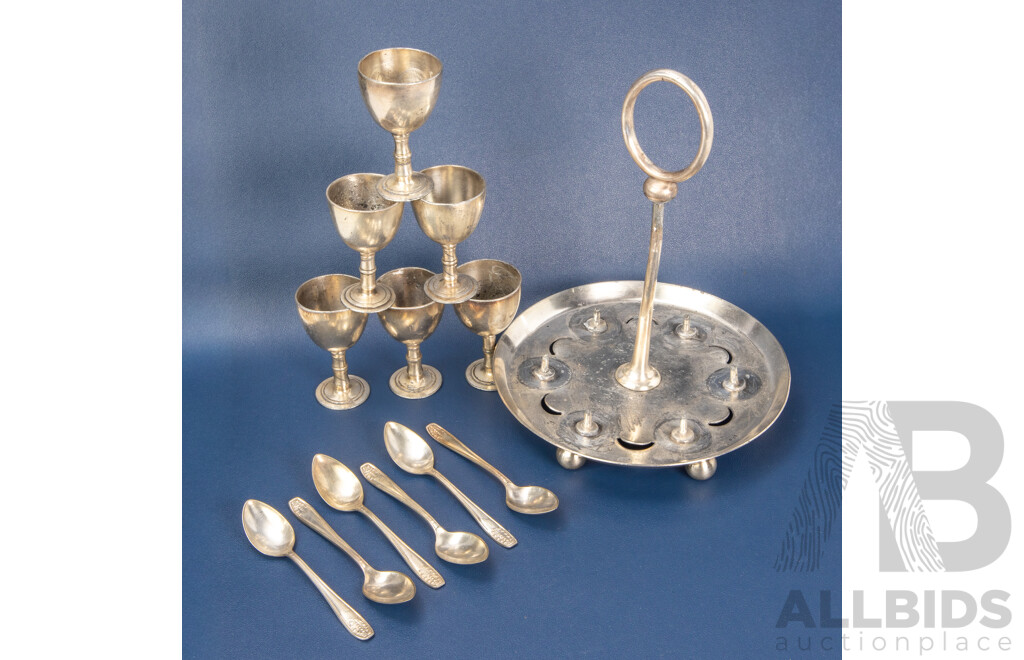 EPNS Silver-plated Egg Cruet Set, Made in England