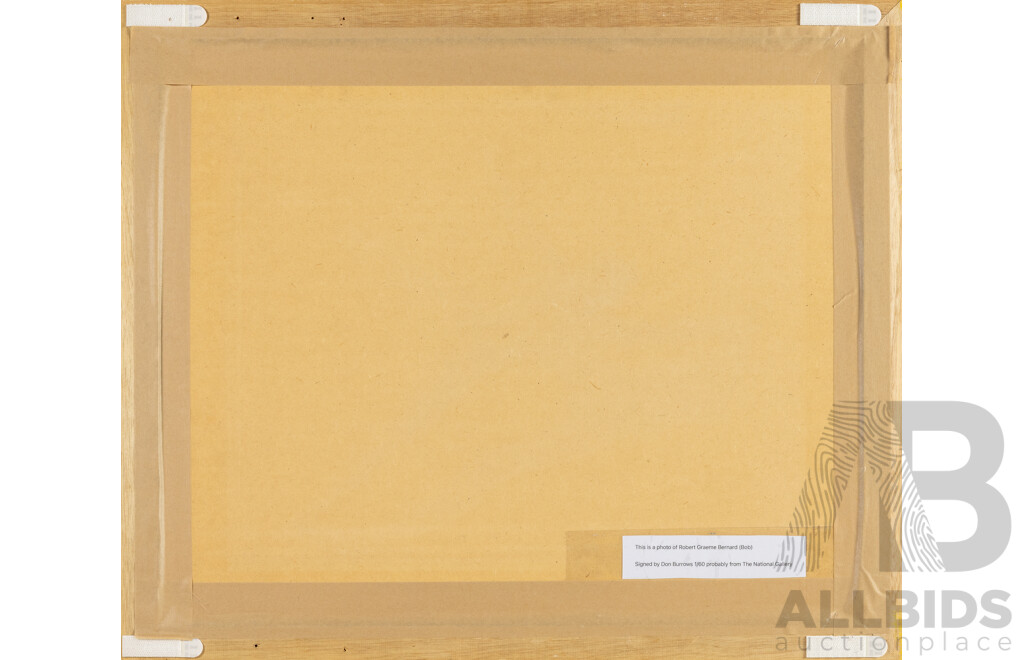 Don Burrows AO MBE (20th Century, Australian, 1928-2020), Portrait of Trumpeter Robert Graeme 'Bob' Barnard (1933-2022), Original Limited Editioned Photograph, 59H x 69W cm (frame)