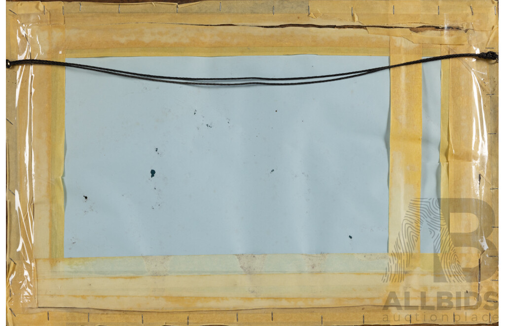 Signed Indistinctly (20th Century), Pastoral Solitude (c1960s), Original Vintage Oil on Board, 38H x 58W cm (frame)