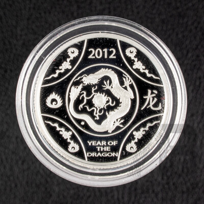 Australian 2012 Silver One Dollar Proof Coin, Lunar Series, Year of the Dragon .999