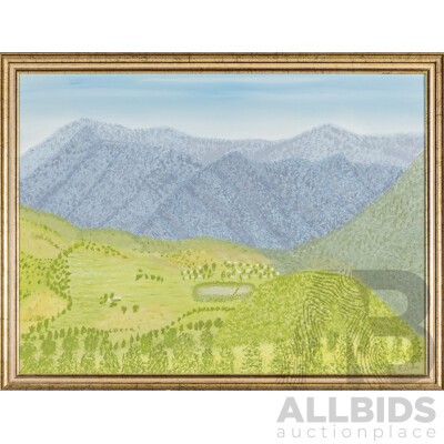 Muriel Luders, (20th Century, Australian, 1906-1984), a Land of Wide Open Plains, Vintage Original Oil on Board, 50H x 65W cm (frame)