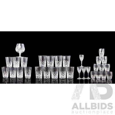 Collection of Cut Crystal Glassware Including Stewart and Waterford and Royal Doulton (26)