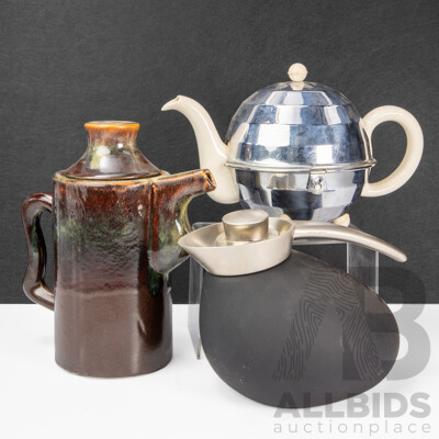 Collection of Three Vintage Teapots Inc Georg Jensen