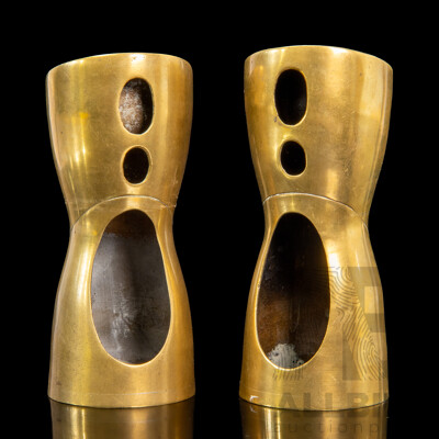 Pair of Brass Yukiwa NU-Type B Gold Jiggers