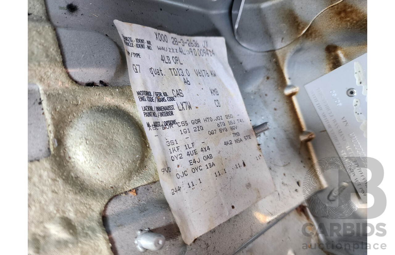 9/2008 Audi Q7 3.0 TDI Quattro MY08 UPGRADE 4d Wagon Silver 3.0L