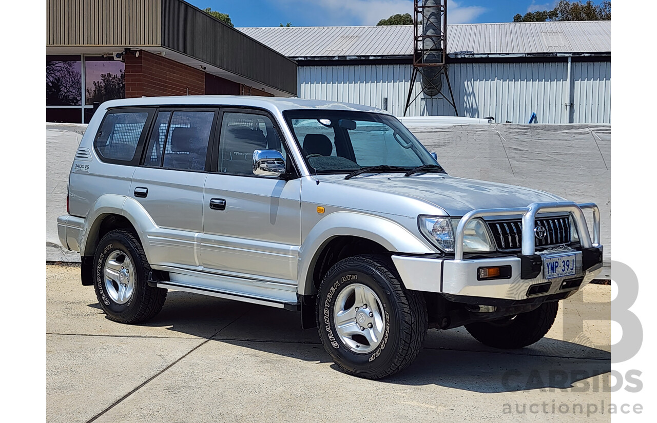 4/2001 Toyota Landcruiser Prado 50TH Anniversary (4x4) VZJ95R 4d Wagon Silver 3.4L