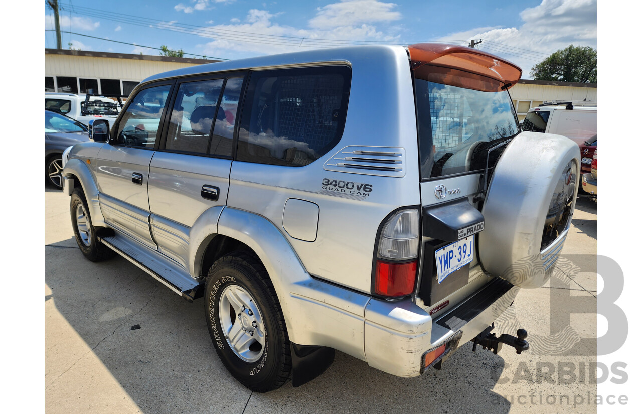 4/2001 Toyota Landcruiser Prado 50TH Anniversary (4x4) VZJ95R 4d Wagon Silver 3.4L