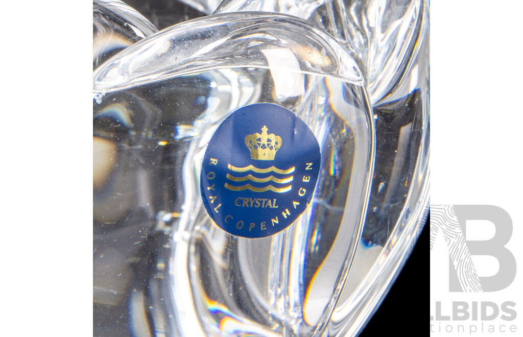 Set of Eight Holmgaard and Royal Copenhagen 'Lotus' Hand Crafted Crystal Votive Holders