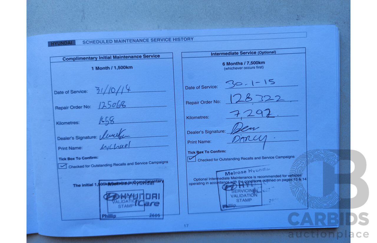 10/2014 Hyundai i30 Premium GD MY14 5d Hatchback Black 1.8L