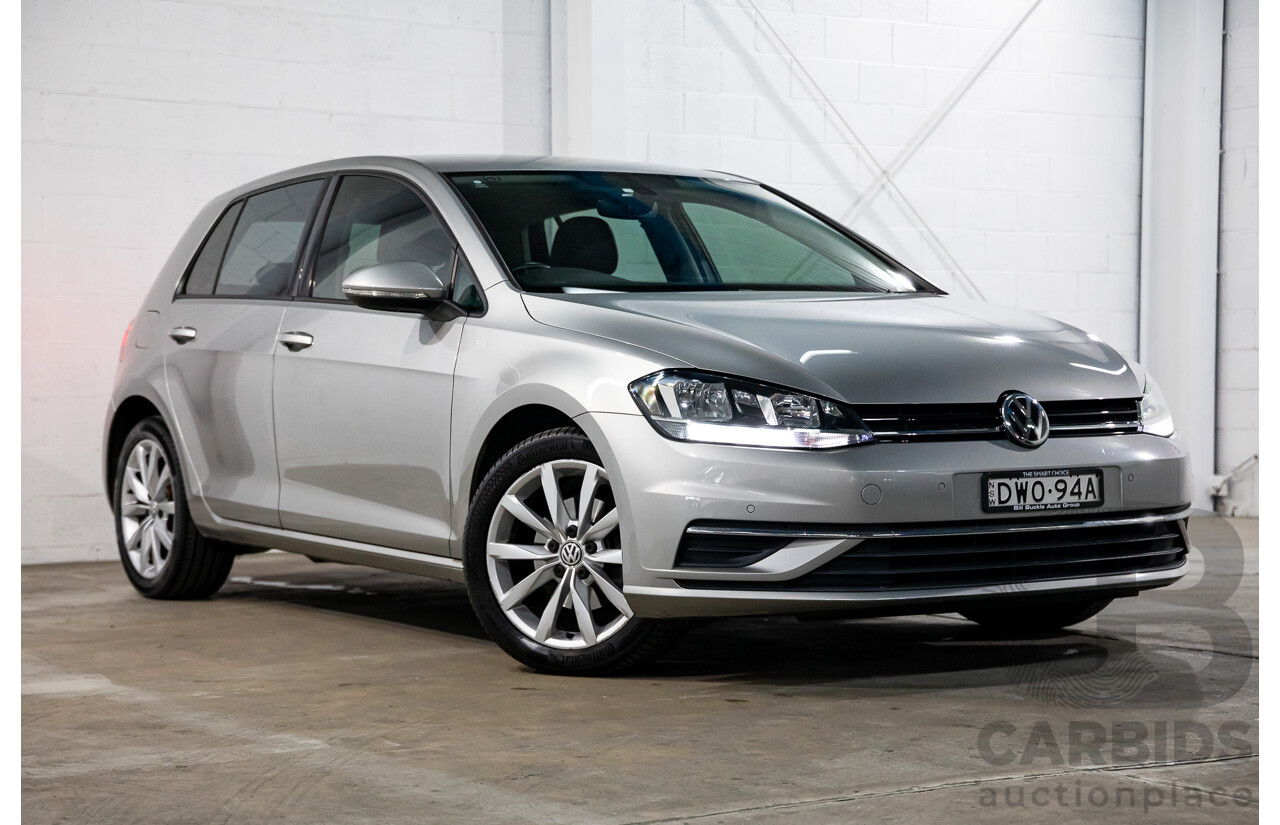 02/2018 Volkswagen Golf 110 TSI Comfortline (FWD) AU MY18 5d Hatchback Tungsten Silver Metallic Turbo 1.4L