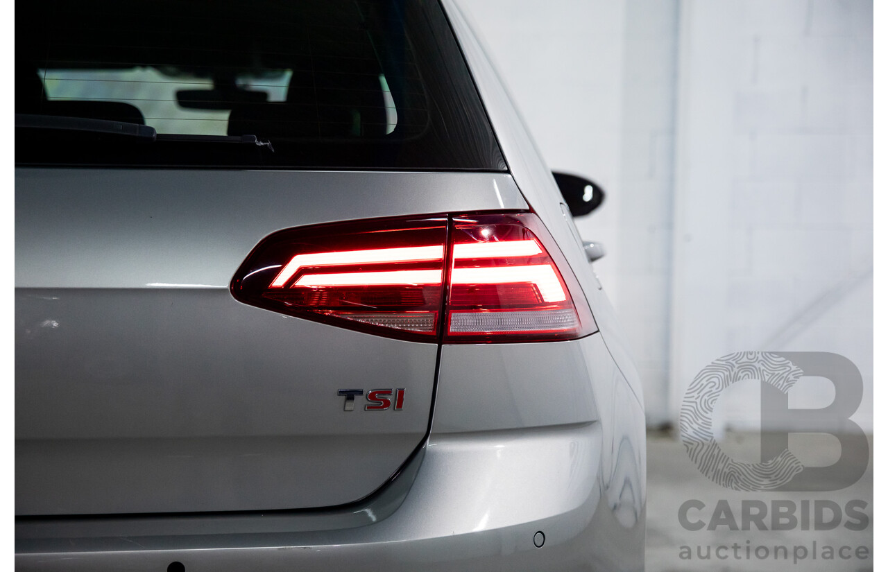02/2018 Volkswagen Golf 110 TSI Comfortline (FWD) AU MY18 5d Hatchback Tungsten Silver Metallic Turbo 1.4L
