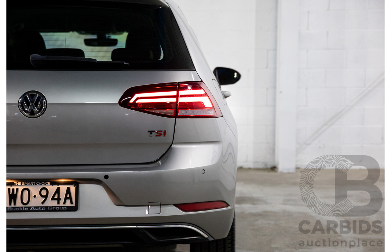 02/2018 Volkswagen Golf 110 TSI Comfortline (FWD) AU MY18 5d Hatchback Tungsten Silver Metallic Turbo 1.4L