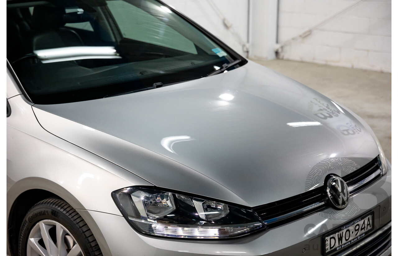 02/2018 Volkswagen Golf 110 TSI Comfortline (FWD) AU MY18 5d Hatchback Tungsten Silver Metallic Turbo 1.4L
