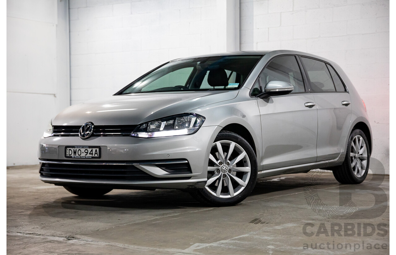 02/2018 Volkswagen Golf 110 TSI Comfortline (FWD) AU MY18 5d Hatchback Tungsten Silver Metallic Turbo 1.4L