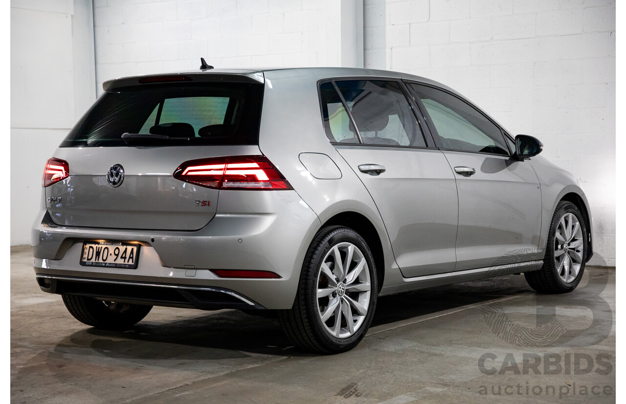 02/2018 Volkswagen Golf 110 TSI Comfortline (FWD) AU MY18 5d Hatchback Tungsten Silver Metallic Turbo 1.4L