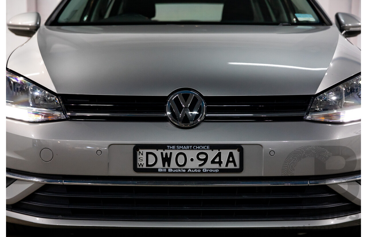 02/2018 Volkswagen Golf 110 TSI Comfortline (FWD) AU MY18 5d Hatchback Tungsten Silver Metallic Turbo 1.4L