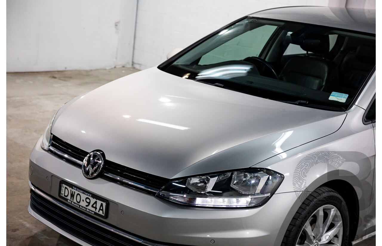 02/2018 Volkswagen Golf 110 TSI Comfortline (FWD) AU MY18 5d Hatchback Tungsten Silver Metallic Turbo 1.4L
