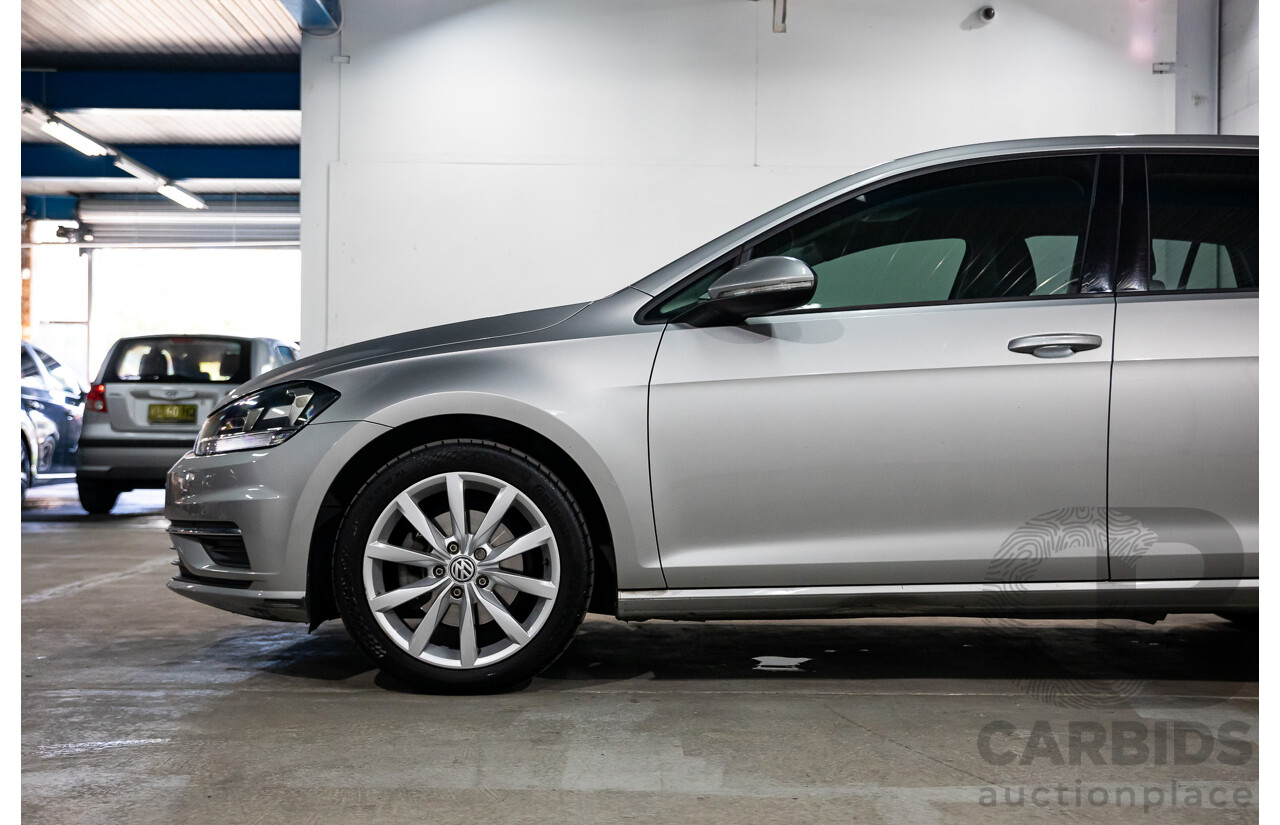 02/2018 Volkswagen Golf 110 TSI Comfortline (FWD) AU MY18 5d Hatchback Tungsten Silver Metallic Turbo 1.4L