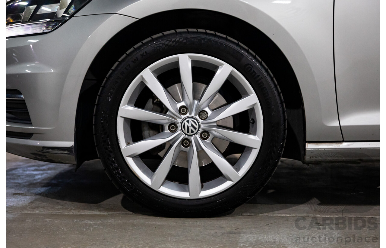 02/2018 Volkswagen Golf 110 TSI Comfortline (FWD) AU MY18 5d Hatchback Tungsten Silver Metallic Turbo 1.4L