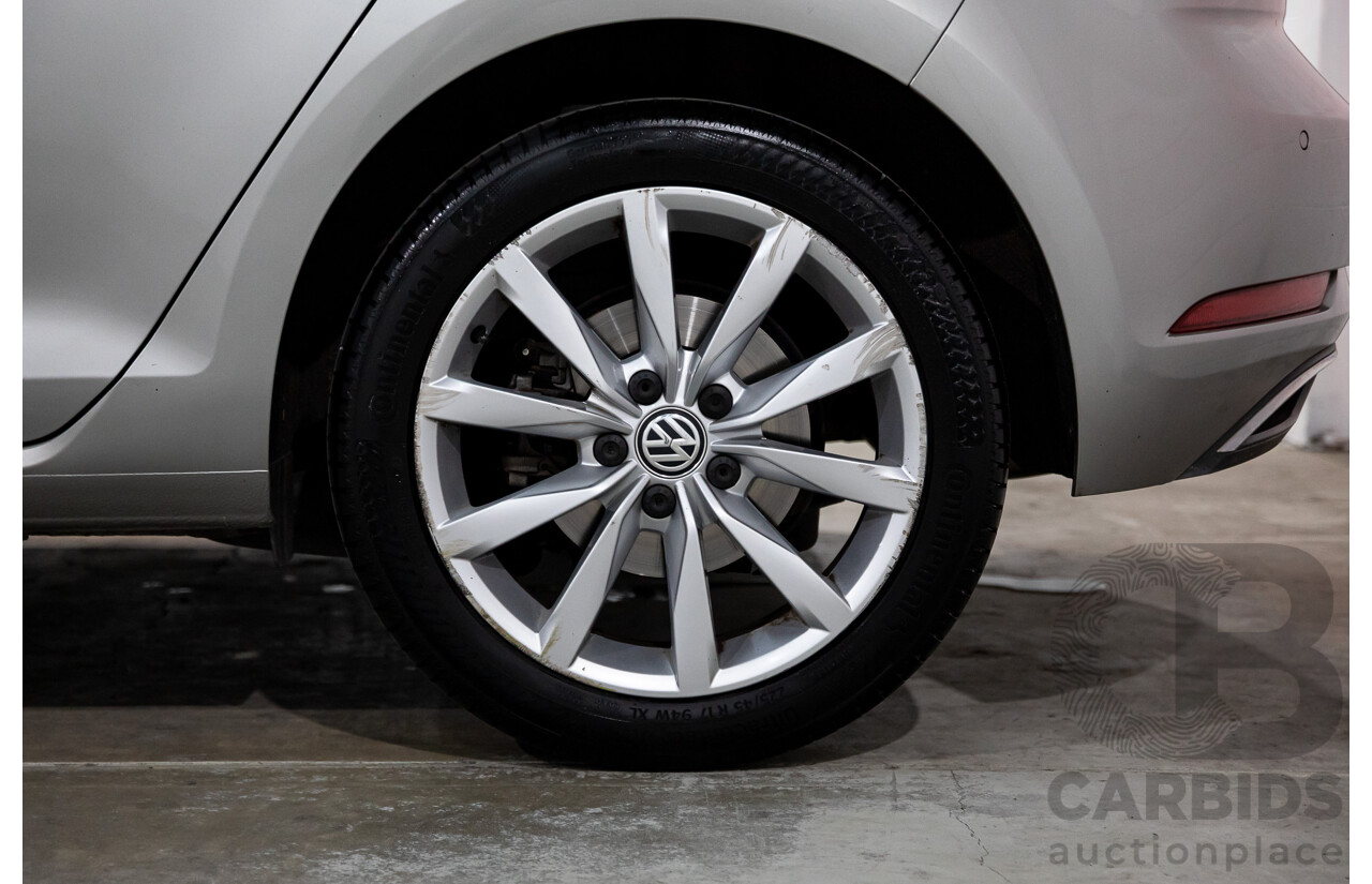 02/2018 Volkswagen Golf 110 TSI Comfortline (FWD) AU MY18 5d Hatchback Tungsten Silver Metallic Turbo 1.4L