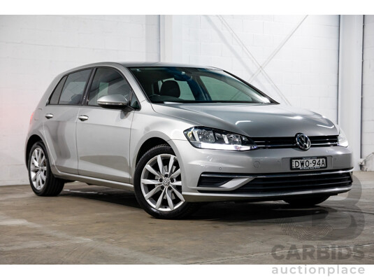02/2018 Volkswagen Golf 110 TSI Comfortline (FWD) AU MY18 5d Hatchback Tungsten Silver Metallic Turbo 1.4L