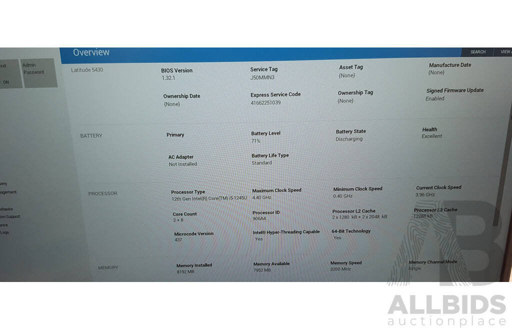 Dell Latitude 5430 12th Gen Intel Core i5 (1245U) 3.30GHz-4.40GHz 10-Core CPU 14-Inch FHD Laptop w/ Power Supply