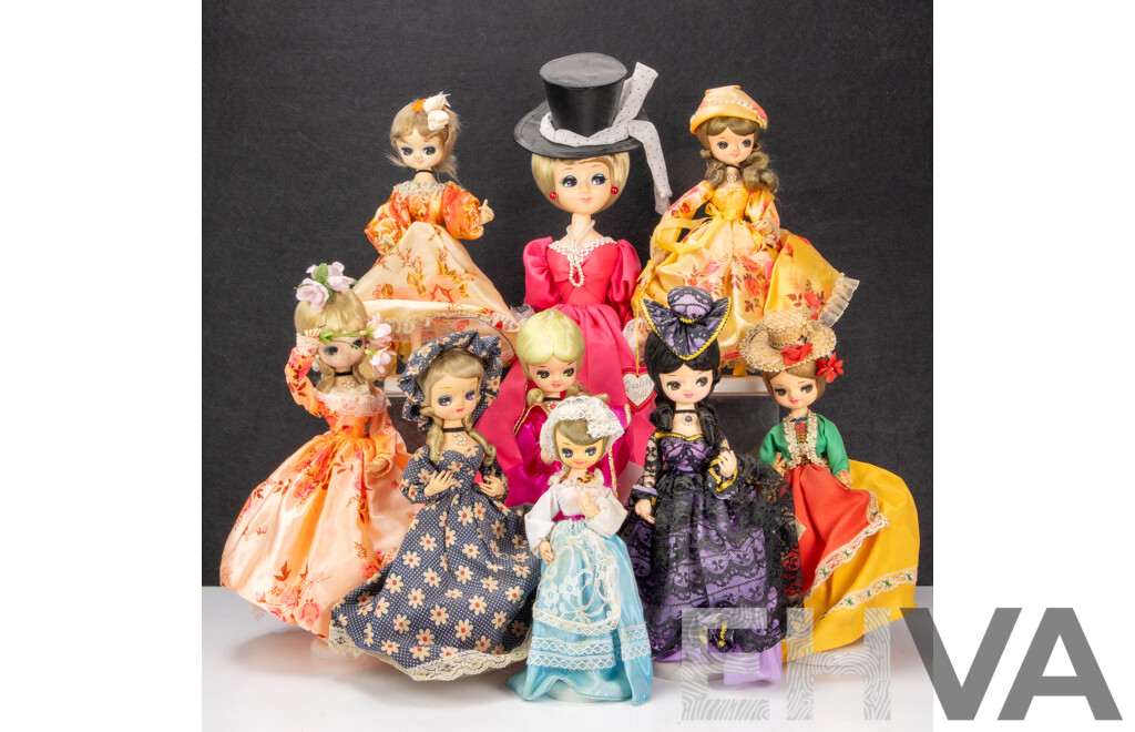 L39 - Collection of Nine Korean International Fashion Dolls on Stands