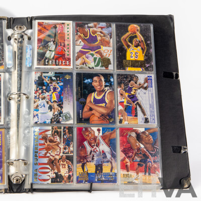 L12 - Folder of Vintage NBA Basketball Trading Cards