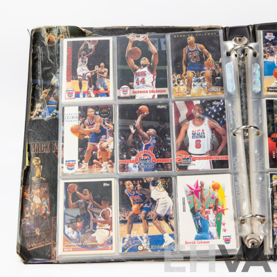L12 - Folder of Vintage NBA Basketball Trading Cards