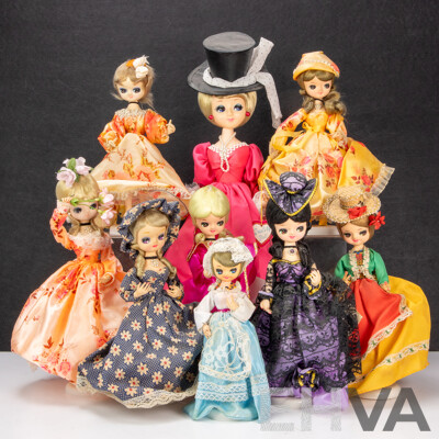 L39 - Collection of Nine Korean International Fashion Dolls on Stands