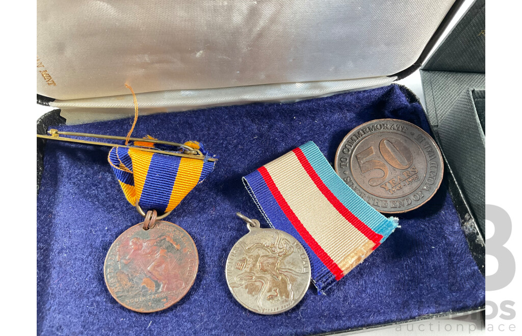 Collection of Medals Including Australian 2005 Department of Veterans Affairs WW2 Service Medal, Lest We Forget Fifty Years End of WW2, 1945 WW2 Victory Medal, NSW 1938 150th Anniversary.............