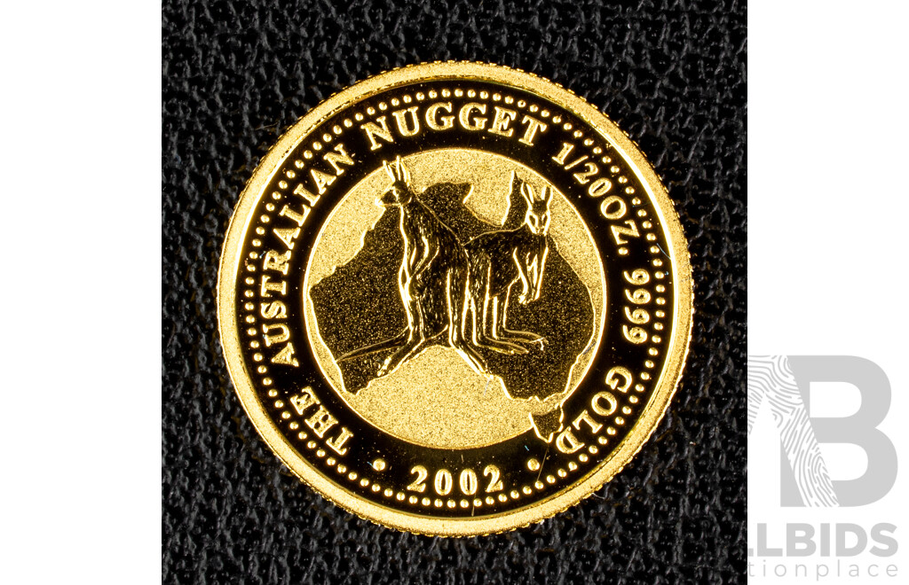 Australian Perth Mint 2002 Gold Five Dollar Coin, Australian Nugget .999