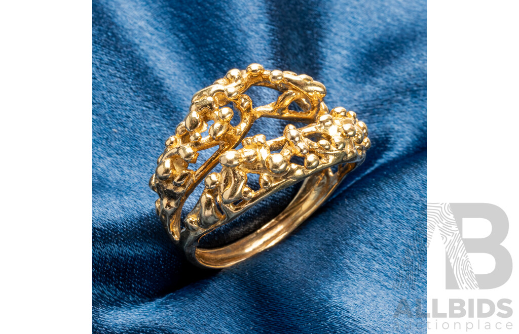 18ct Yellow Gold Organic Style Ring - Size U