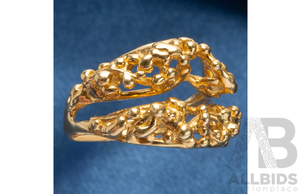 18ct Yellow Gold Organic Style Ring - Size U