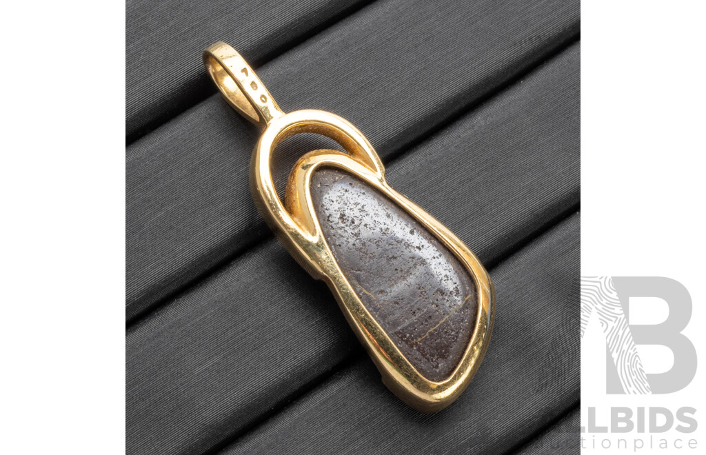 18ct Yellow Gold Handmade Boulder Opal Pendant - 7.59gms
