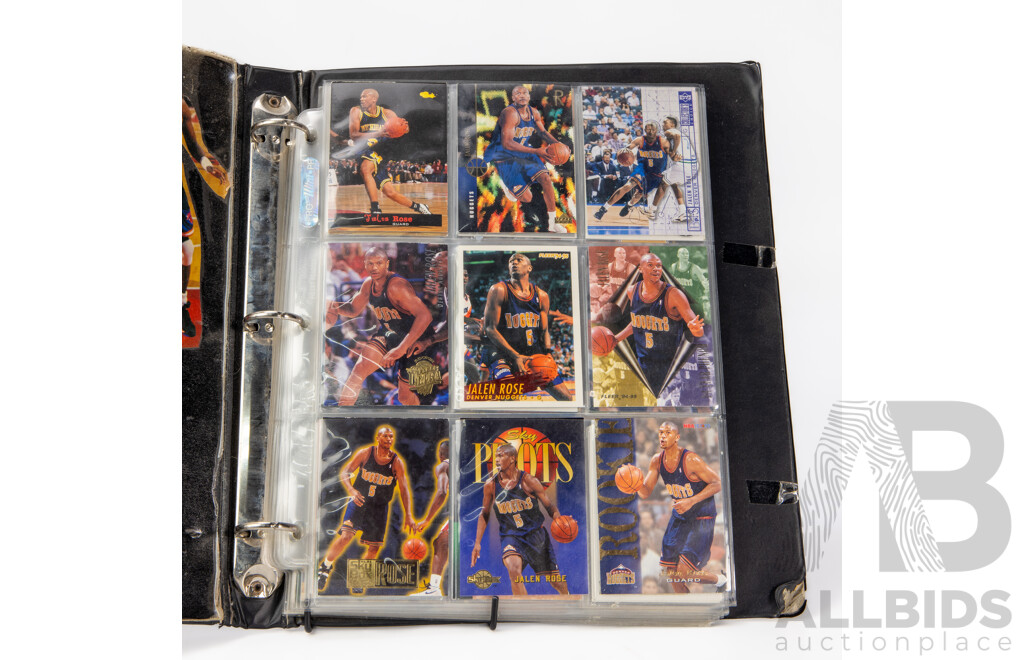 Folder of Vintage NBA Basketball Trading Cards