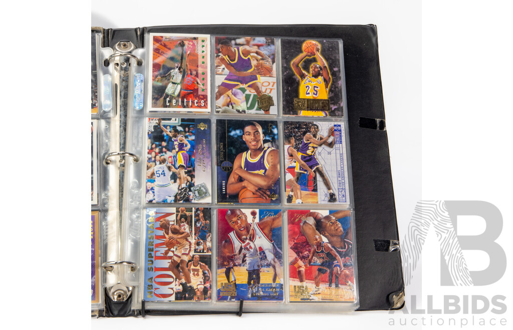Folder of Vintage NBA Basketball Trading Cards