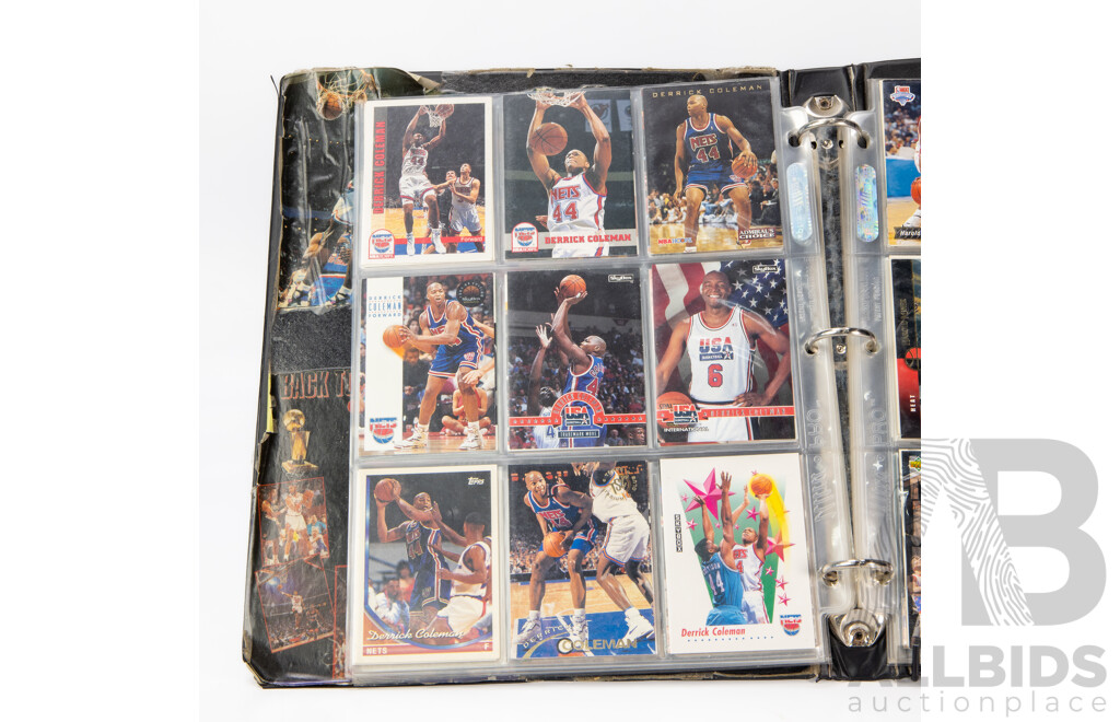 Folder of Vintage NBA Basketball Trading Cards