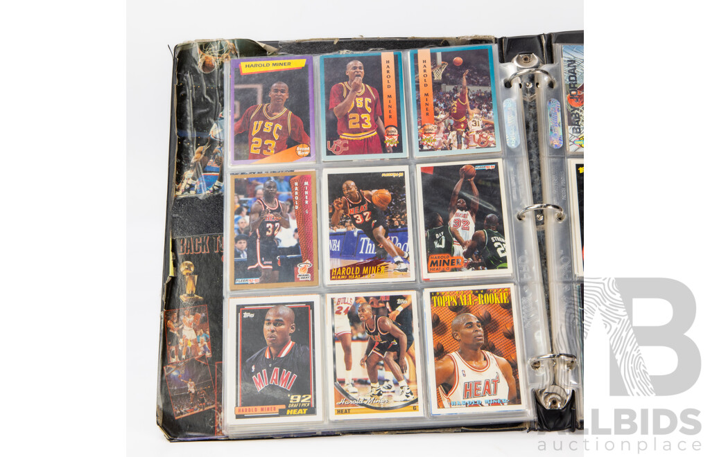 Folder of Vintage NBA Basketball Trading Cards